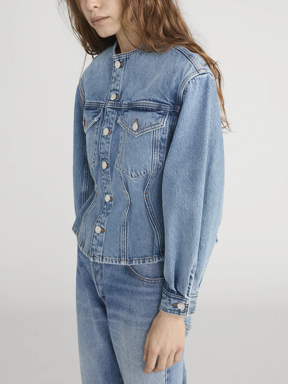 Frame The Nipped Collarless Jacket