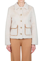 Purotatto Faux Fur Notch Collar Jacket