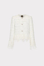 Milly Ts Richele Metallic Tweed Button Up Jacket