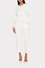 Milly Ts Richele Metallic Tweed Button Up Jacket