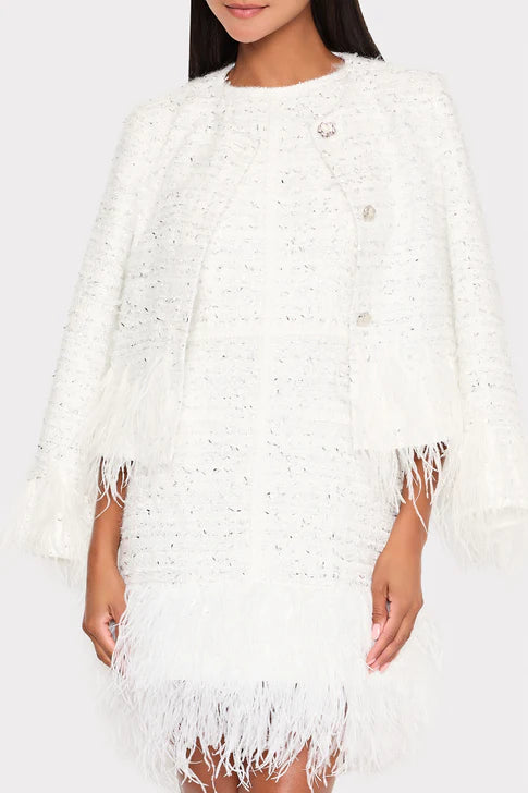 Milly Ts Richele Metallic Tweed Button Up Jacket