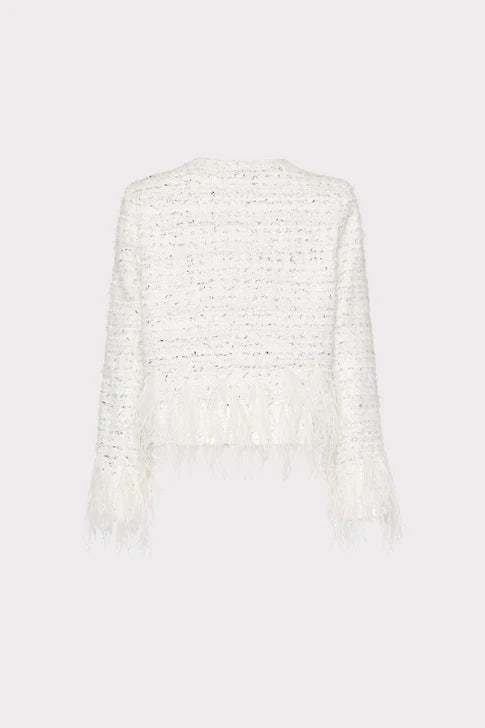 Milly Ts Richele Metallic Tweed Button Up Jacket