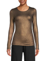 Majestic Filatures Soft Touch Metallic L/S Crewneck Sweater