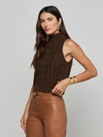L'Agence Ts Bellini Cable Turtleneck Tank