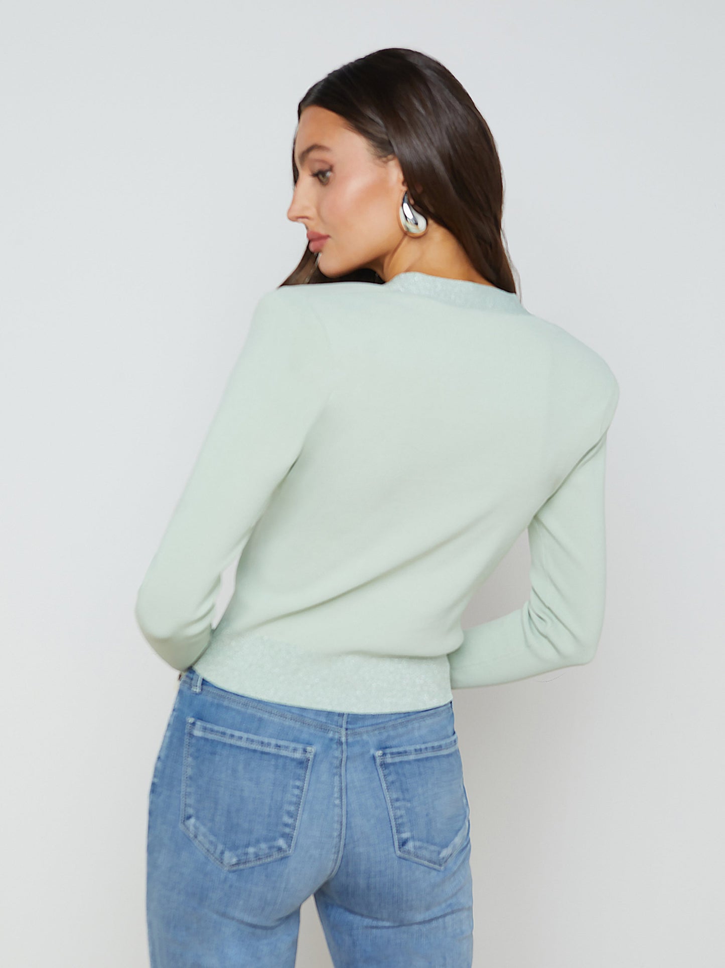 Lagence Taya Cropped V-Neck Cardi