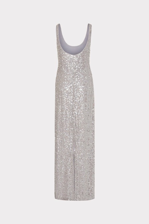 TS Milly Ishani Sequins Scoop Neck Dress