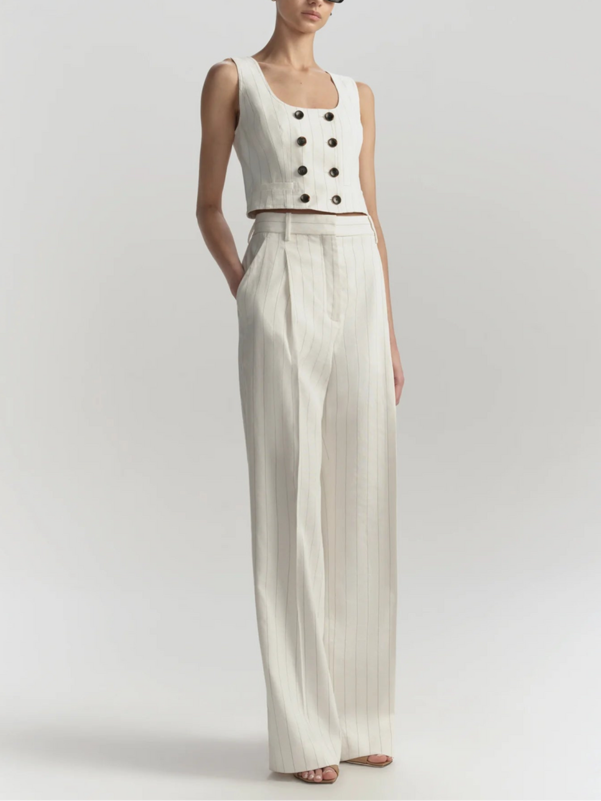 ALC Winston Linen Pinstripe Pant_2PANT01331