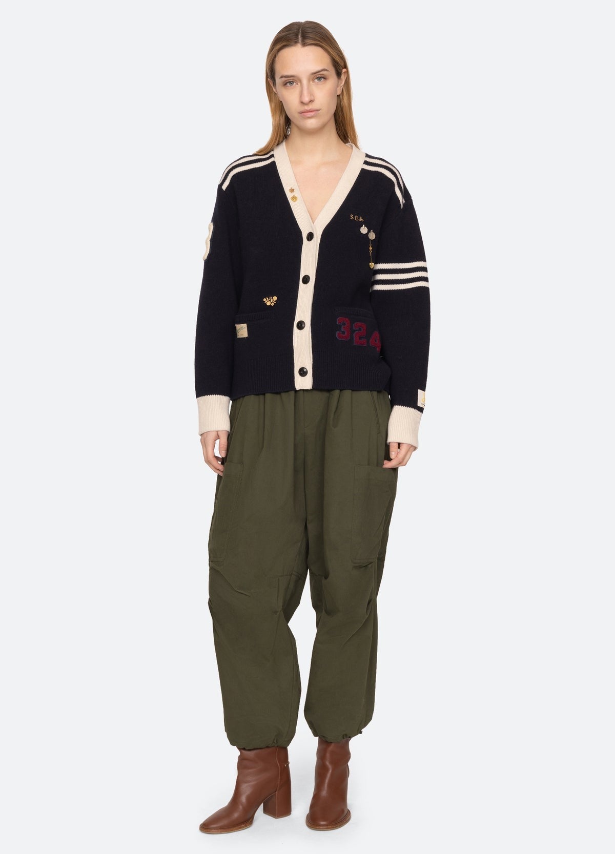Sea Arther Varsity Knit Cardigan