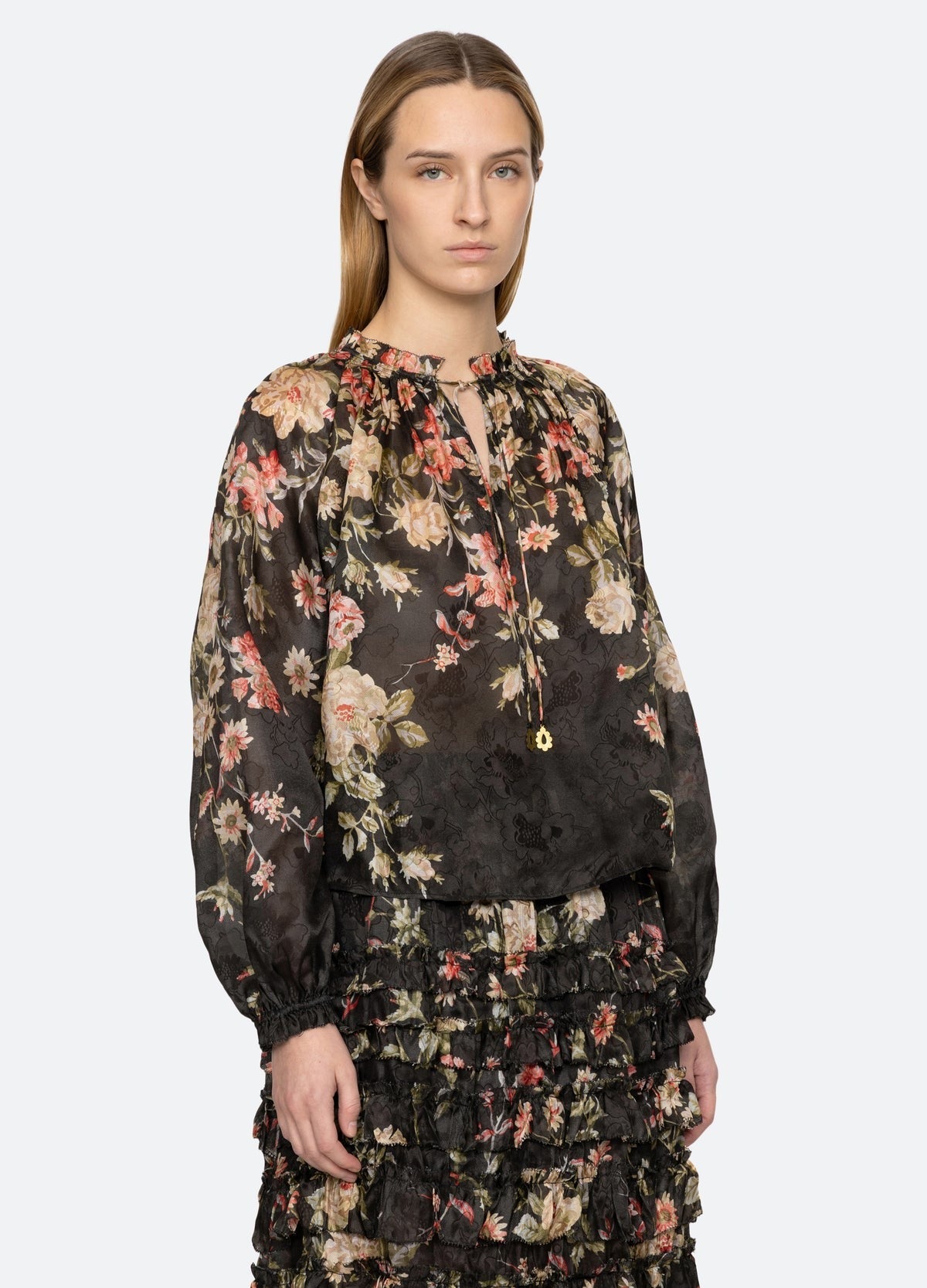 Sea Jolie Print Long Sleeve Top