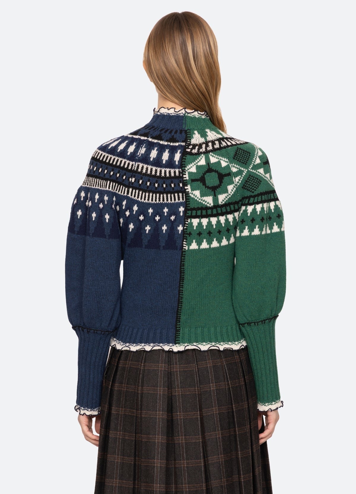 Sea Linea Fair Isle Zip Front Cardigan