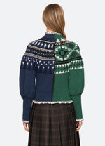 Sea Linea Fair Isle Zip Front Cardigan