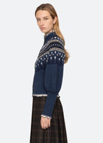 Sea Linea Fair Isle Zip Front Cardigan