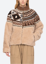 Sea Linea Fair Isle Knit Combo Fleece Jacket