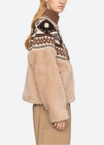 Sea Linea Fair Isle Knit Combo Fleece Jacket