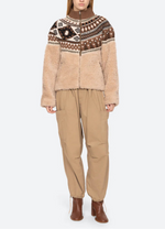 Sea Linea Fair Isle Knit Combo Fleece Jacket