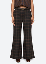 Sea Monroe Wool Plaid Belted High Waisted Pant
