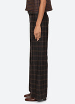 Sea Monroe Wool Plaid Belted High Waisted Pant