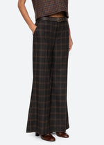 Sea Monroe Wool Plaid Belted High Waisted Pant