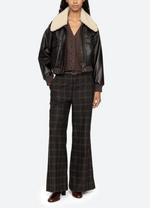 Sea Monroe Wool Plaid Belted High Waisted Pant