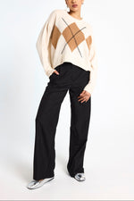 Brodie Relaxed Argyle Cashmere Sweater