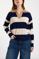Brodie Ruby Rugby Polo Cashmere Sweater