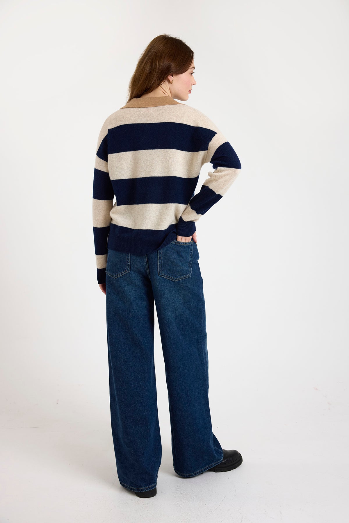 Brodie Ruby Rugby Polo Cashmere Sweater