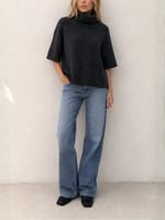 Allude Cashmere Turtleneck 1/2 Sleeve Sweater_265/11272
