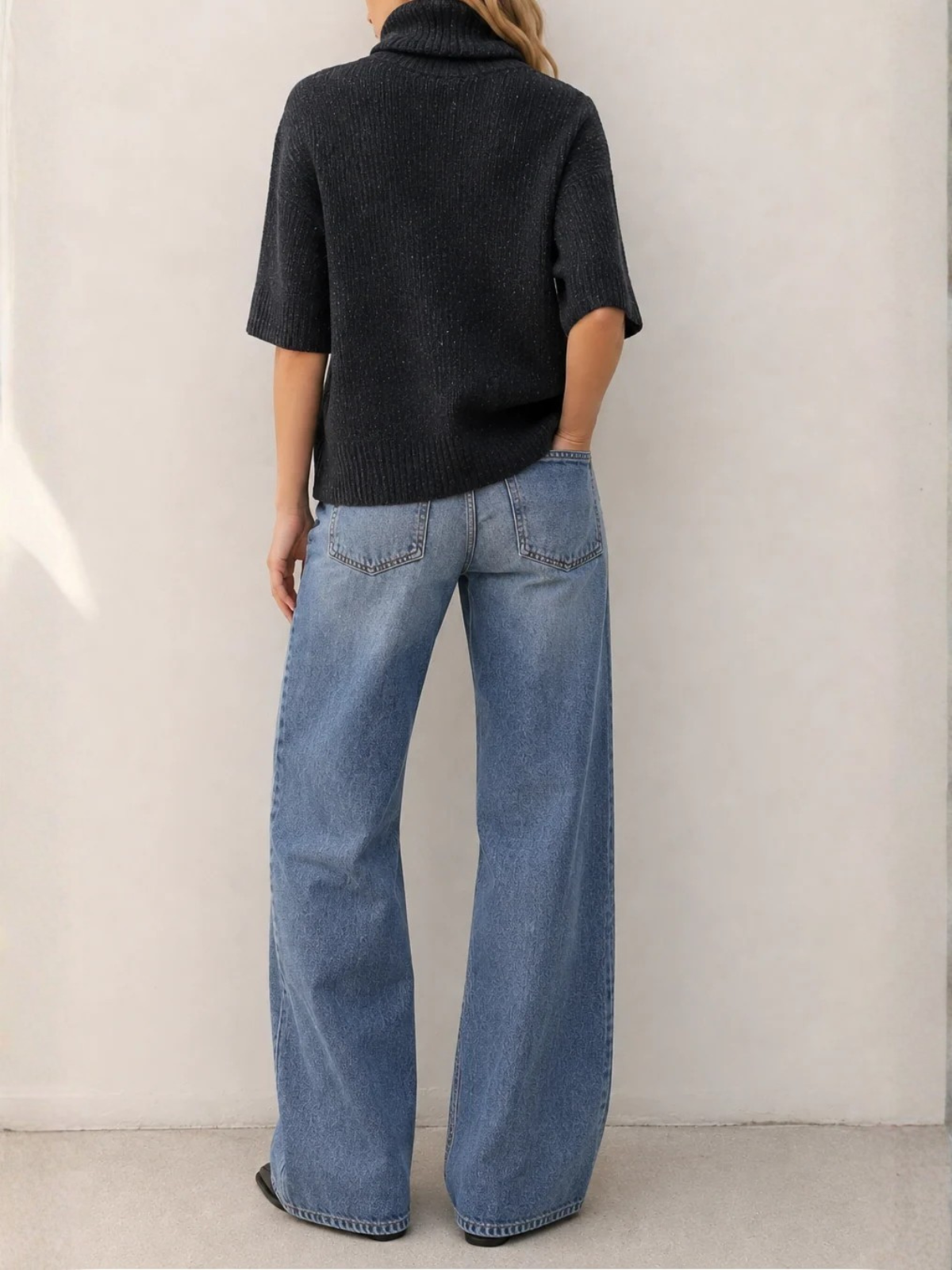 Allude Cashmere Turtleneck 1/2 Sleeve Sweater_265/11272