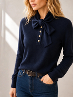 Allude Wool Blend Bow Sweater_265/17127