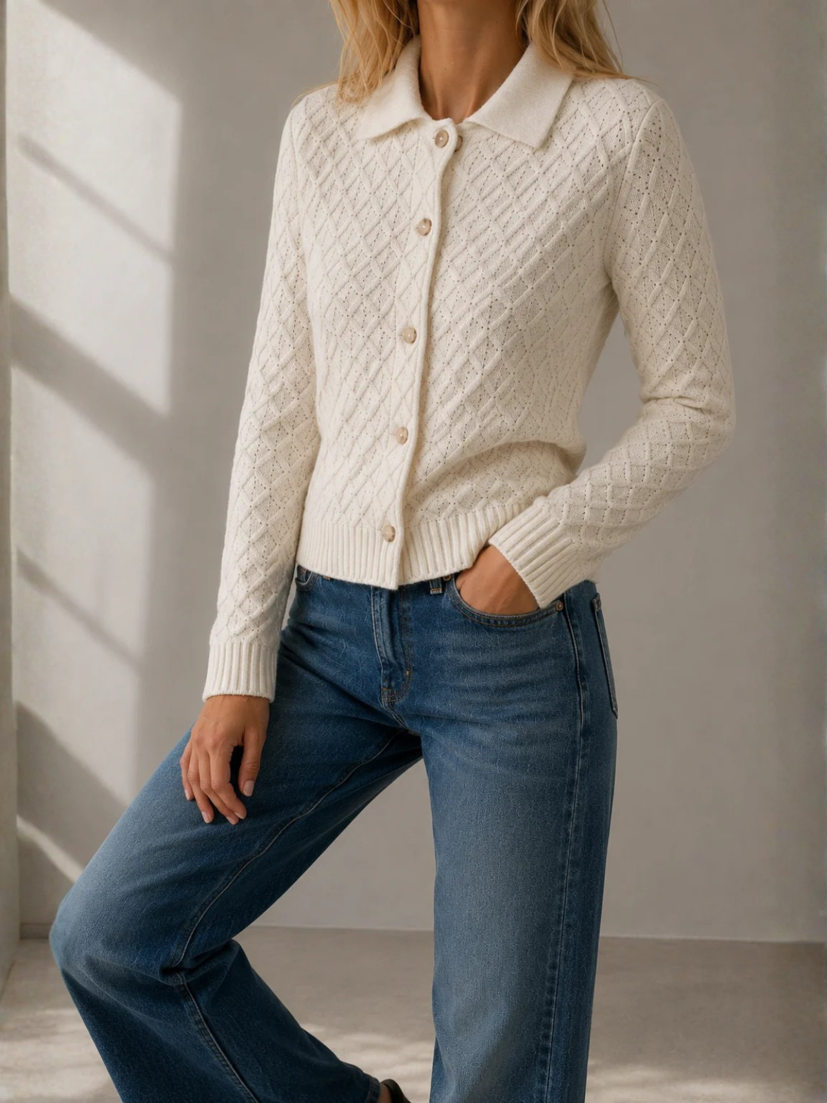 Allude Wool Blend Cardigan With Collar_265/17090