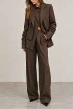 Derek Lam Crosshatch Stretch Single Breasted Blazer