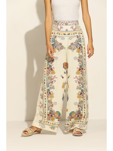 TS Ranna Gill Ivory Wide Leg Pant