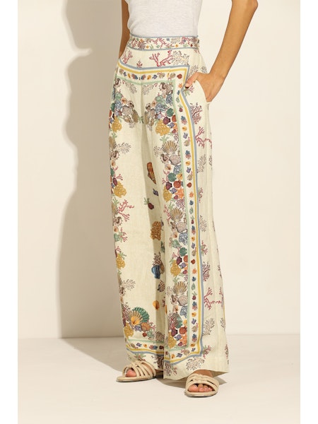 TS Ranna Gill Ivory Wide Leg Pant