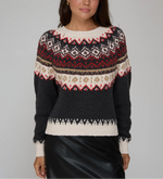 Autumn Cashmere Chunky Fair Isle Crew Neck Sweater