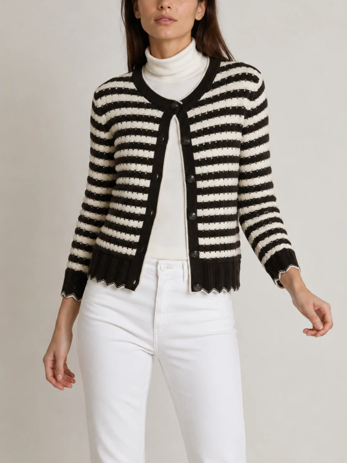 Autumn Cashmere Scallop Edge Jacket_N14725
