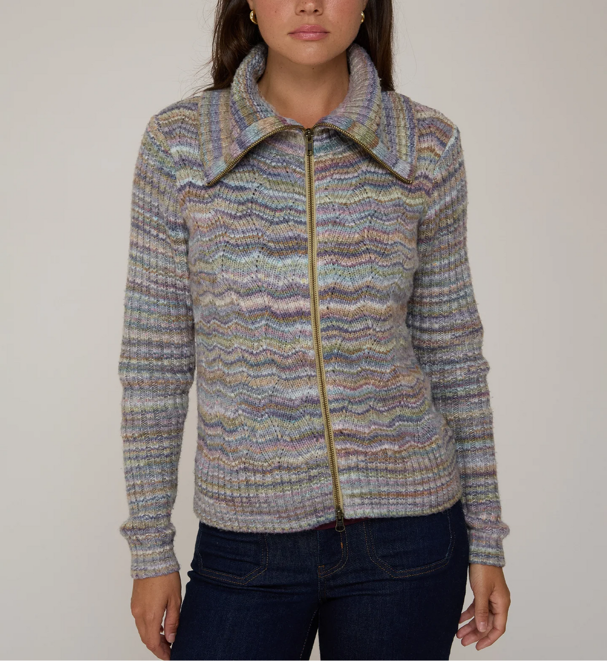 Autumn Cashmere Basketweave Zip Front Jacket