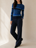 Autumn Cashmere Space Dye Striped Rib Sweater_PCE14685