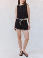 Bella Dahl Elastic Waist Fringe Shorts_B3397-795-302