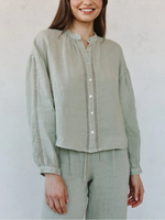 Bella Dahl Mandarin Collar Trimmed Button Down_B2482-331-302