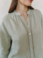 Bella Dahl Mandarin Collar Trimmed Button Down_B2482-331-302
