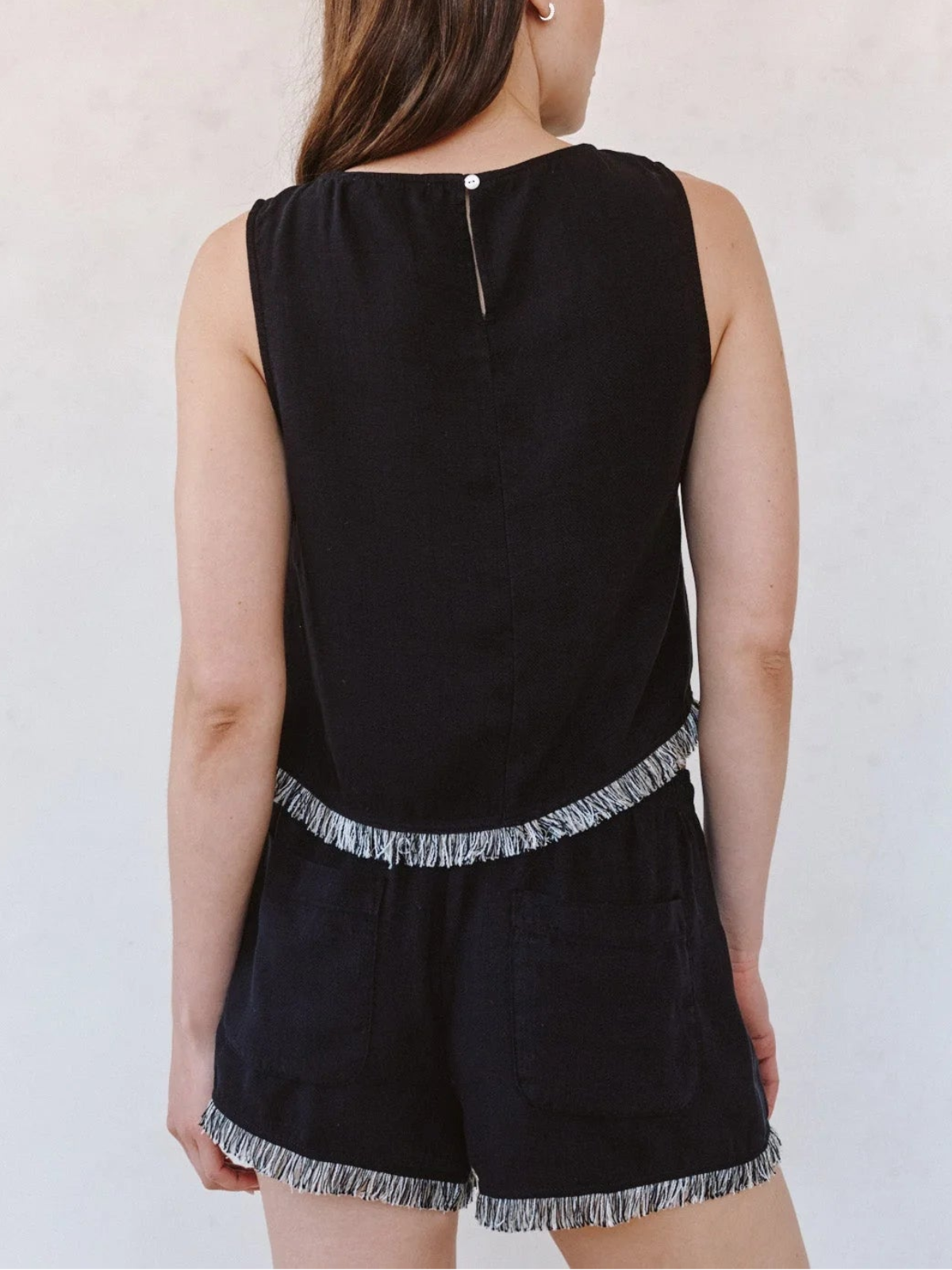 Bella Dahl Sleeveless Fray Trim Tank_B2178-795-302