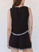 Bella Dahl Sleeveless Fray Trim Tank_B2178-795-302