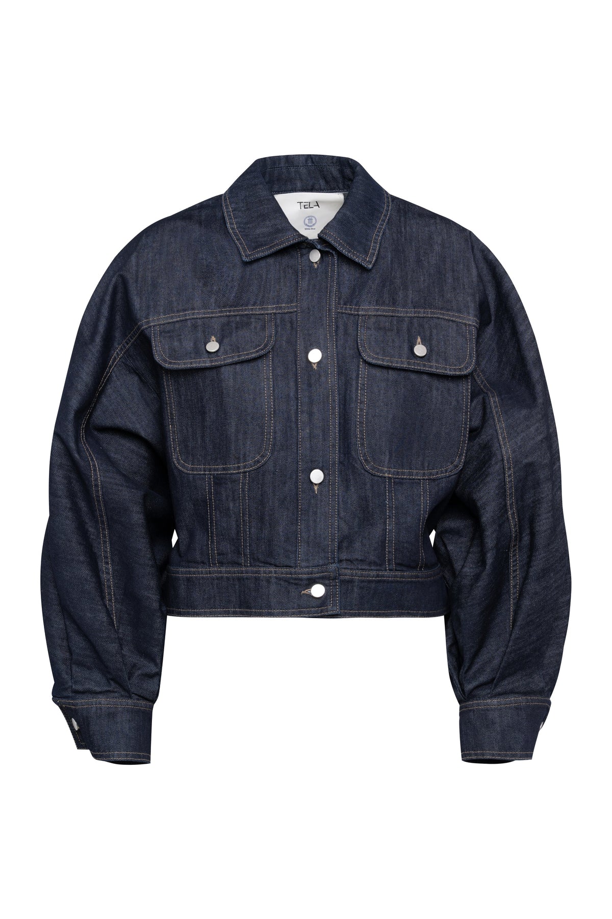 Tela Bianca Cropped Denim Shirt Jacket