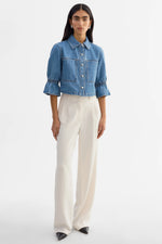 Lamarque Carolina D Denim Ruffle Sleeve Jacket