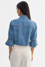 Lamarque Carolina D Denim Ruffle Sleeve Jacket