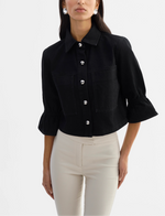 Lamarque Carolina D Denim Ruffle Sleeve Jacket