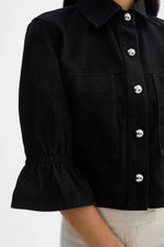 Lamarque Carolina D Denim Ruffle Sleeve Jacket