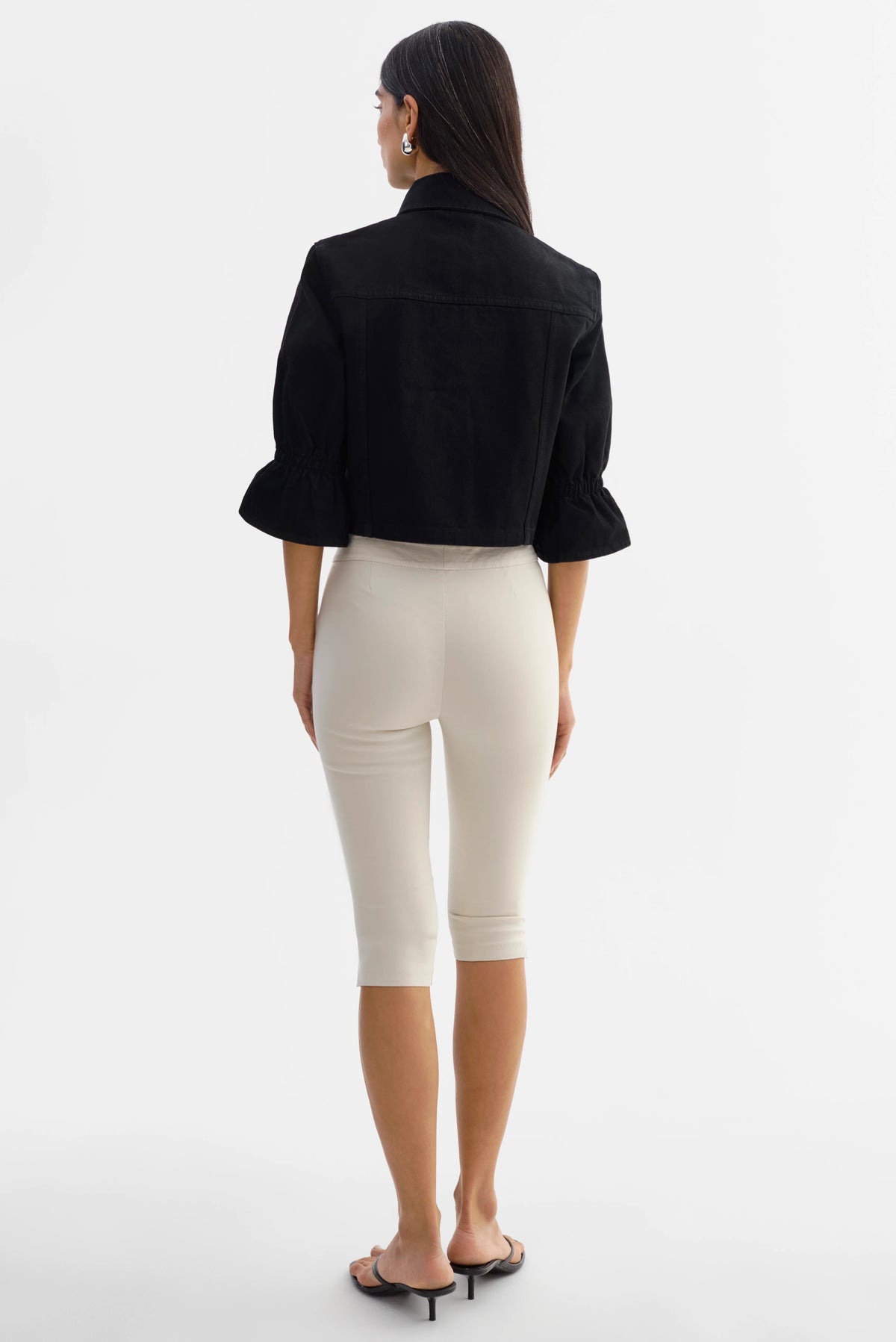 Lamarque Carolina D Denim Ruffle Sleeve Jacket