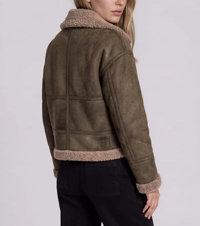 Marrakech Caspian Vegan Shearling Moto Jacket