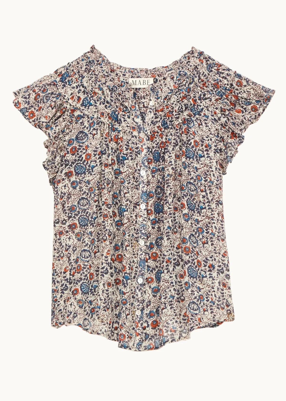 M.A.B.E Cass Print Frill Top